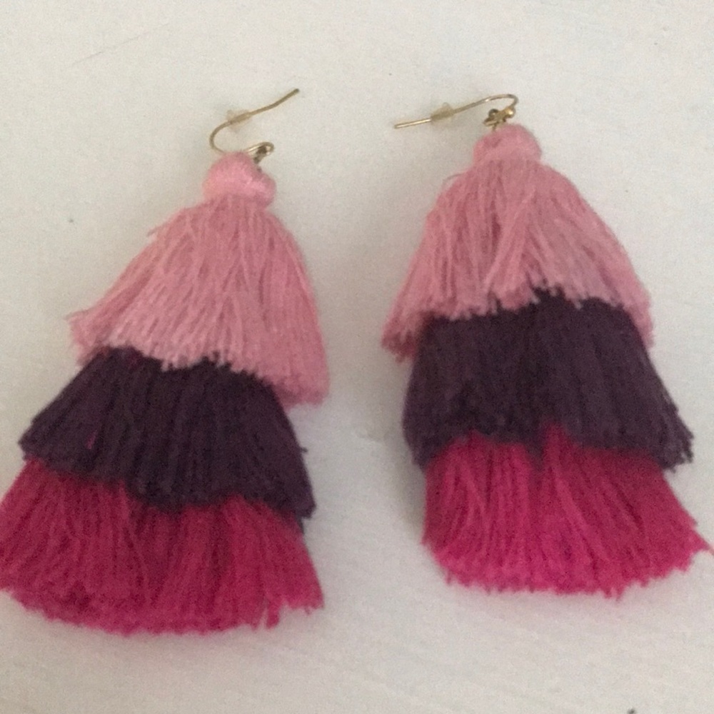 Purple and pink Statement earrings